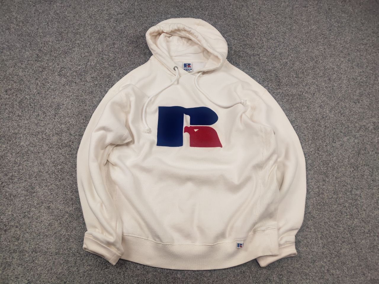 Russell Athletic Russell Athletic Big Logo Beige Hoodie Vintage USA Style Size US M / EU 48-50 / 2 - 2 Thumbnail