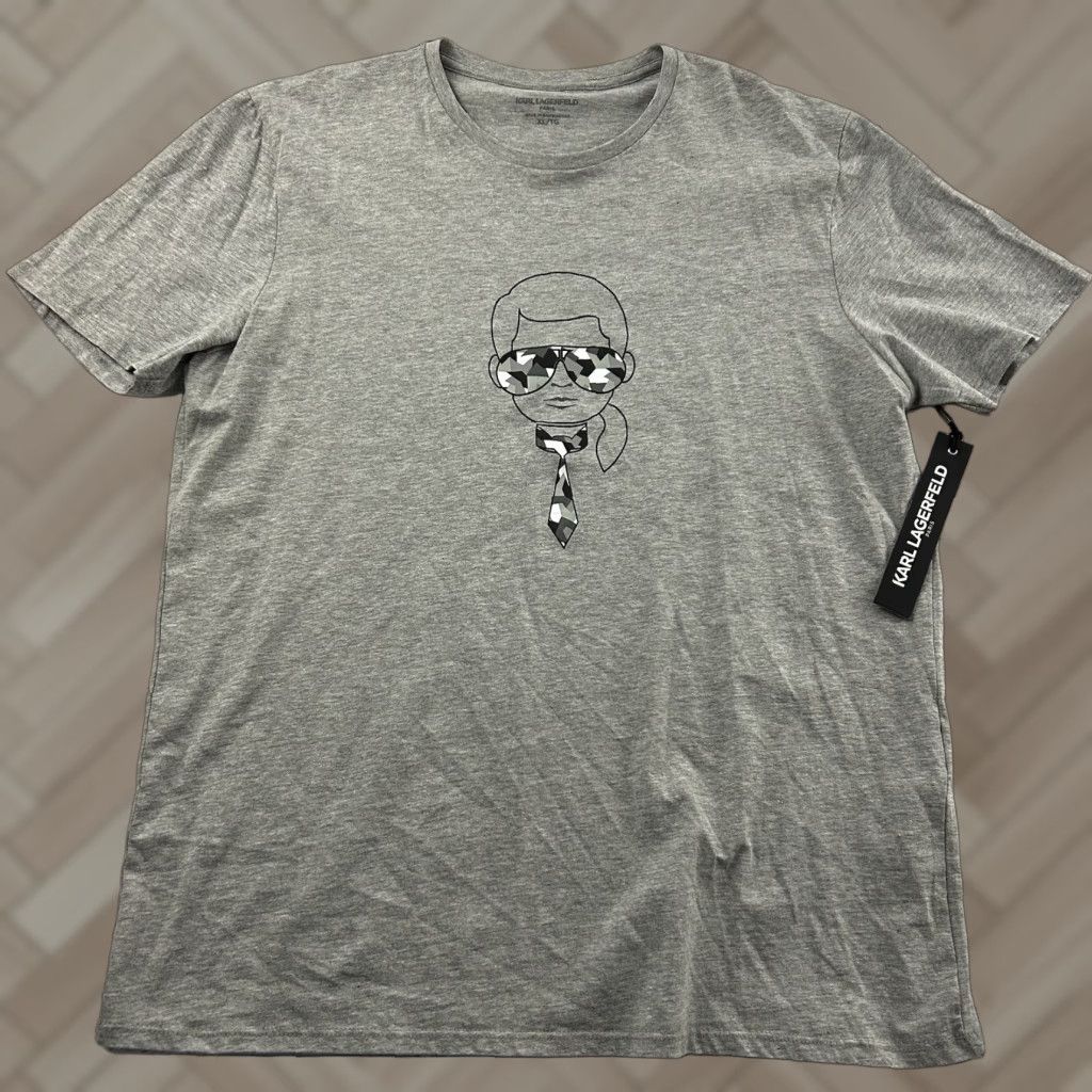 Karl Lagerfeld Karl Lagerfeld Paris Short Sleeve T Shirt Men XL Gray Size US XL / EU 56 / 4 - 1 Thumbnail
