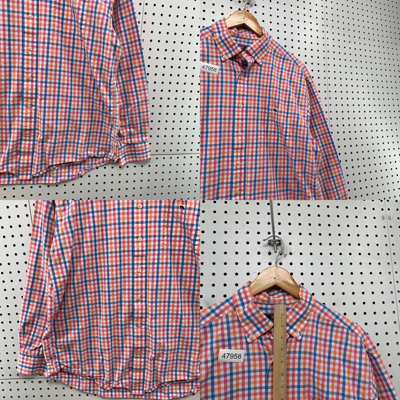 Vineyard Vines Vineyard Vines Button Shirt Mens Large Pink Check Classic Fit Tucker Preppy Size US L / EU 52-54 / 3 - 8 Thumbnail