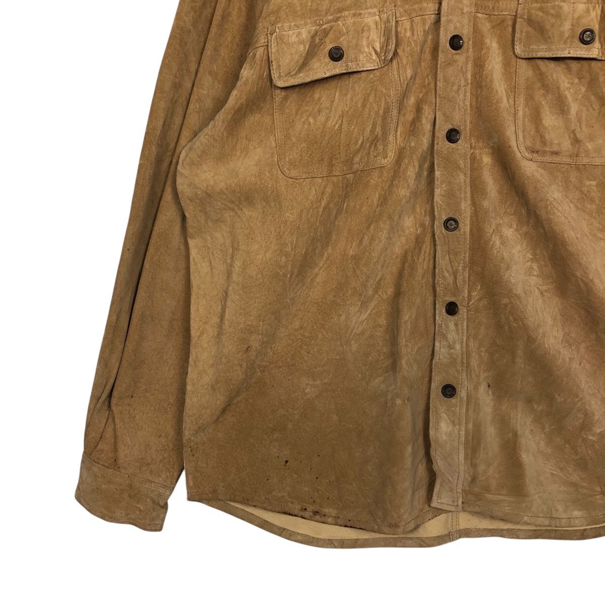 Eddie Bauer Vintage Biker Button Leather Jacket Eddie Bauer IsseyMiyake Size US XL / EU 56 / 4 - 5 Thumbnail
