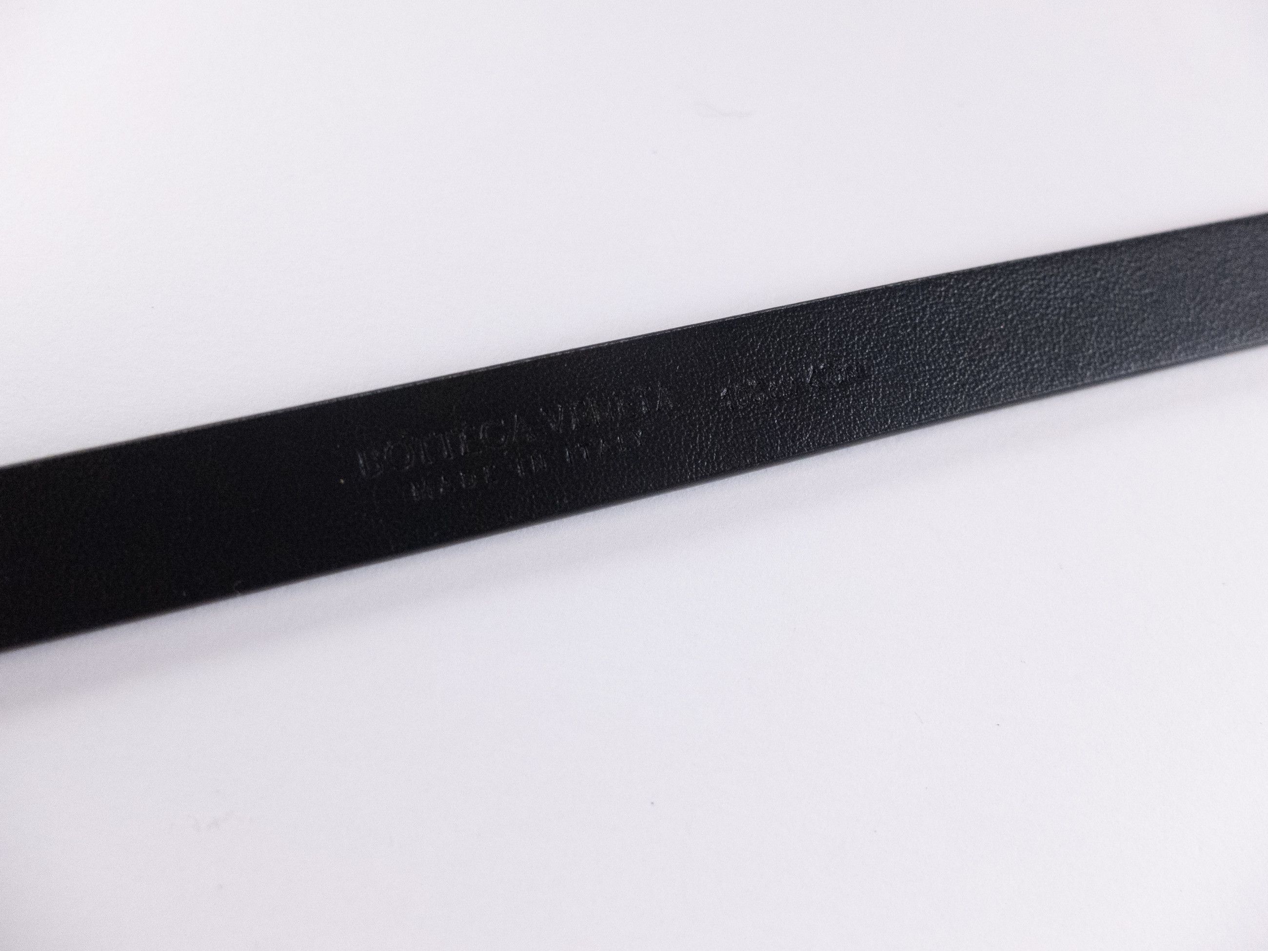 Bottega Veneta BOTTEGA VENETA Triangle buckle black thin leather belt 105 Size 42 - 6 Thumbnail