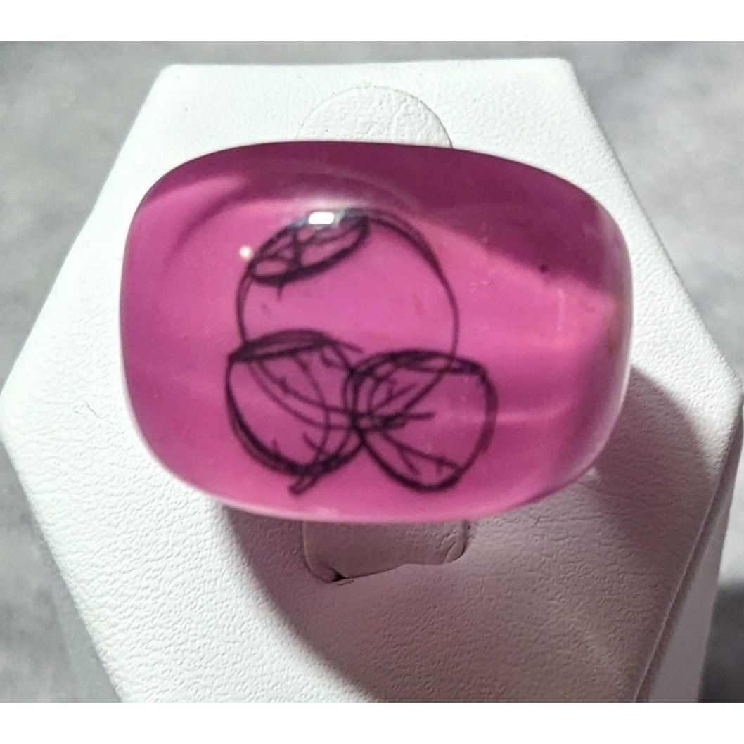 Other Chunky Pink And Black Bubblegum Abstract Ring Size 6 1/4 Size ONE SIZE - 9 Thumbnail