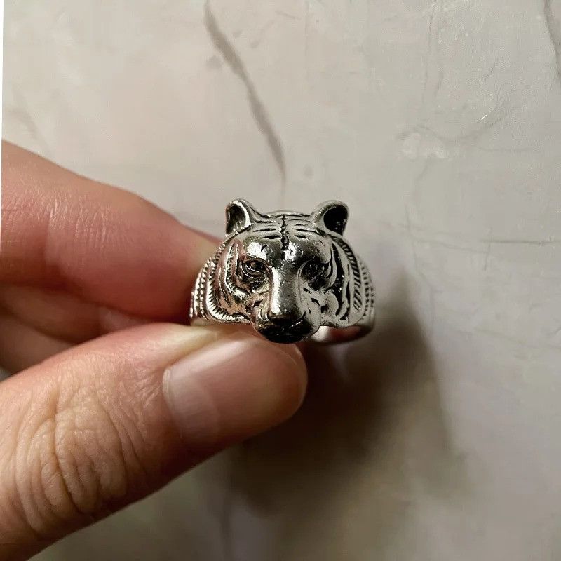 Jewelry × Vintage Retro Tiger Head Ring Size ONE SIZE - 7 Thumbnail