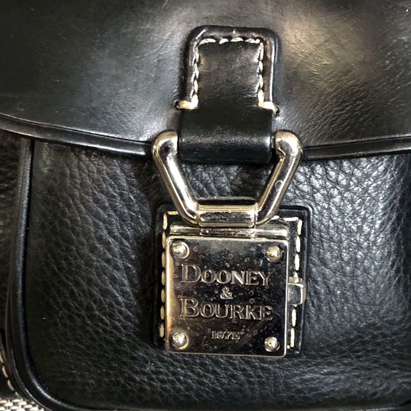 Dooney & Bourke VINTAGE Dooney & Bourke Anniversary Signature Satchel Handbag Pebble Black Leather Women Medium Size ONE SIZE - 6 Thumbnail