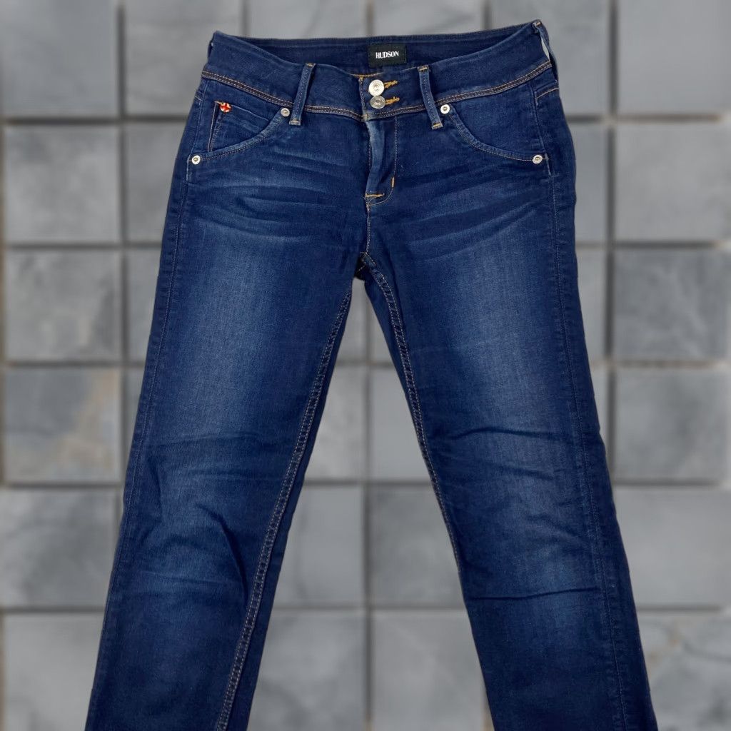 Hudson Hudson Collin Skinny Jeans Womens 26 Blue Low Rise Distress Stretch Denim Size 26" / US 2 / IT 38 - 1 Thumbnail
