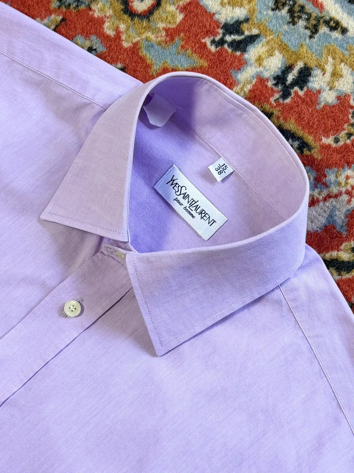Yves Saint Laurent Yves Saint Laurent Logo Purple Shirt Size US L / EU 52-54 / 3 - 8 Thumbnail