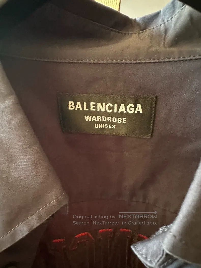 Balenciaga Balenciaga Embroidered Wheat Logo Long Sleeve Shirt Jacket Size XS / US 0-2 / IT 36-38 - 7 Thumbnail