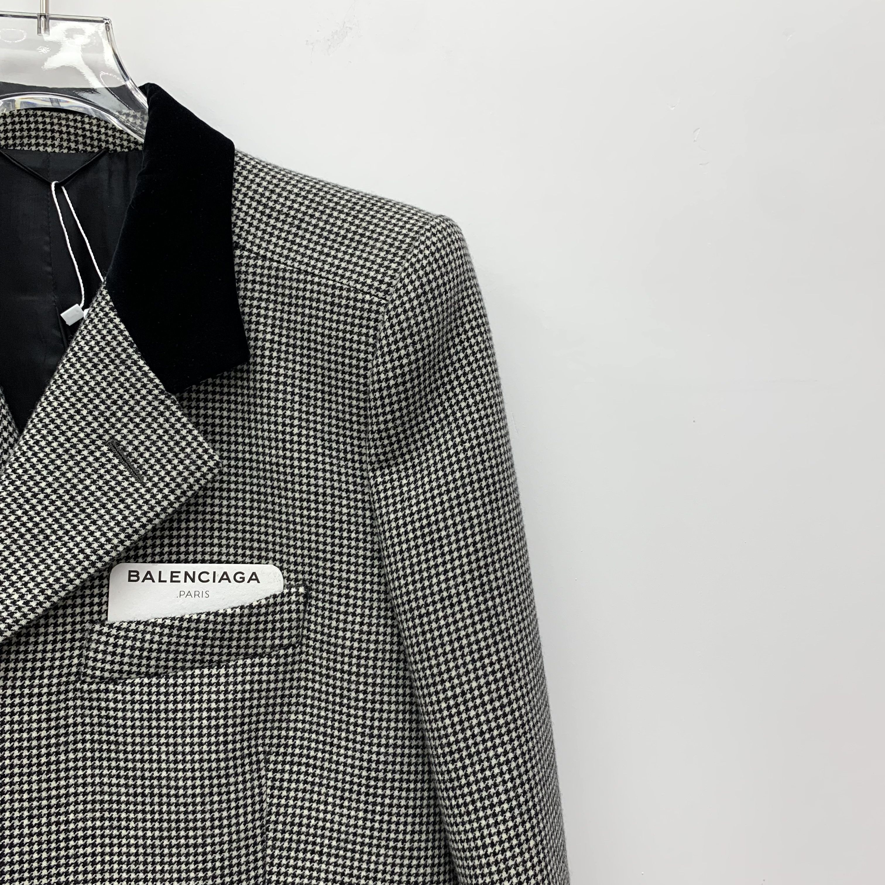 Balenciaga Balenciaga Houndstooth Wool Coat (Size S) Size S / US 4 / IT 40 - 7 Thumbnail
