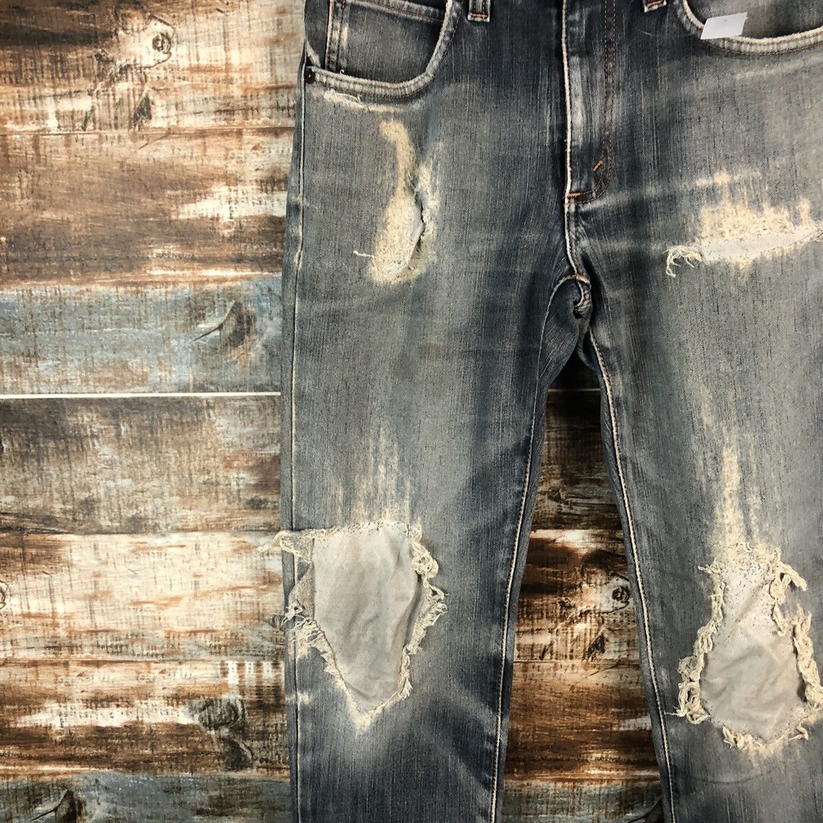 Edwin Edwin Blue Distressed ripped Denim Pants #A1440 Size US 29 - 9 Thumbnail