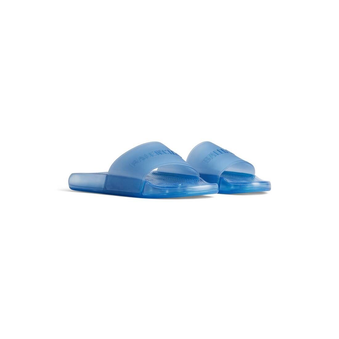 Balenciaga o1s1wg111125 Pool Transparent Slide Sandals in Blue Size US 12 / EU 45 - 7 Thumbnail