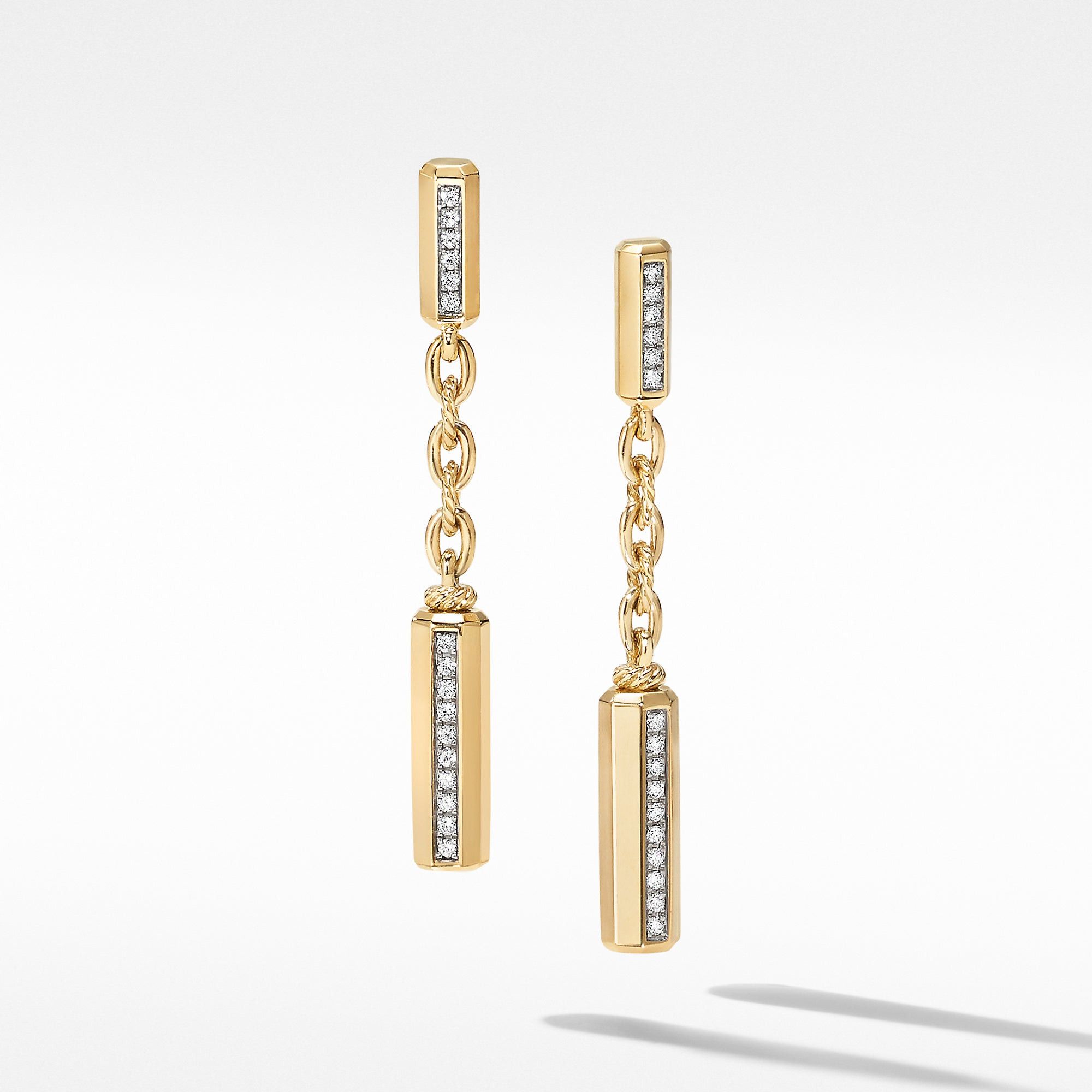 David Yurman o1w1db10325 Earrings in 18K Yellow Gold with Pave Diamonds Size ONE SIZE - 1 Thumbnail