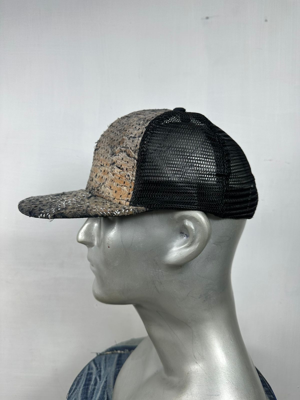 Handmade 🔥 Custom Made Distressed Patchwork Boro Trucker Hats Size ONE SIZE - 13 Thumbnail
