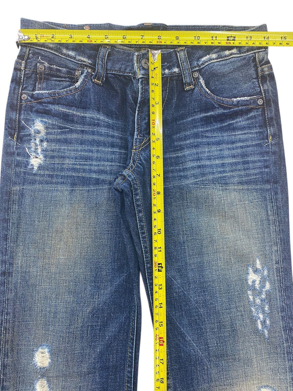 Camel Sweet Camel Blue Wash Distressed Style Straight Leg Jeans Size US 28 / EU 44 - 6 Thumbnail
