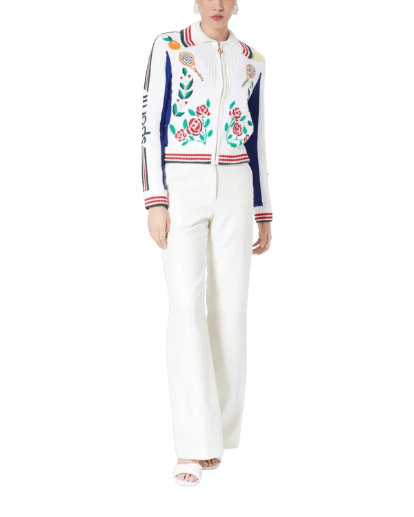 Casablanca o1mle0326 Casablanca Laurel Intarsia Knit Jacket Multicolor Size US S / EU 44-46 / 1 - 3 Thumbnail