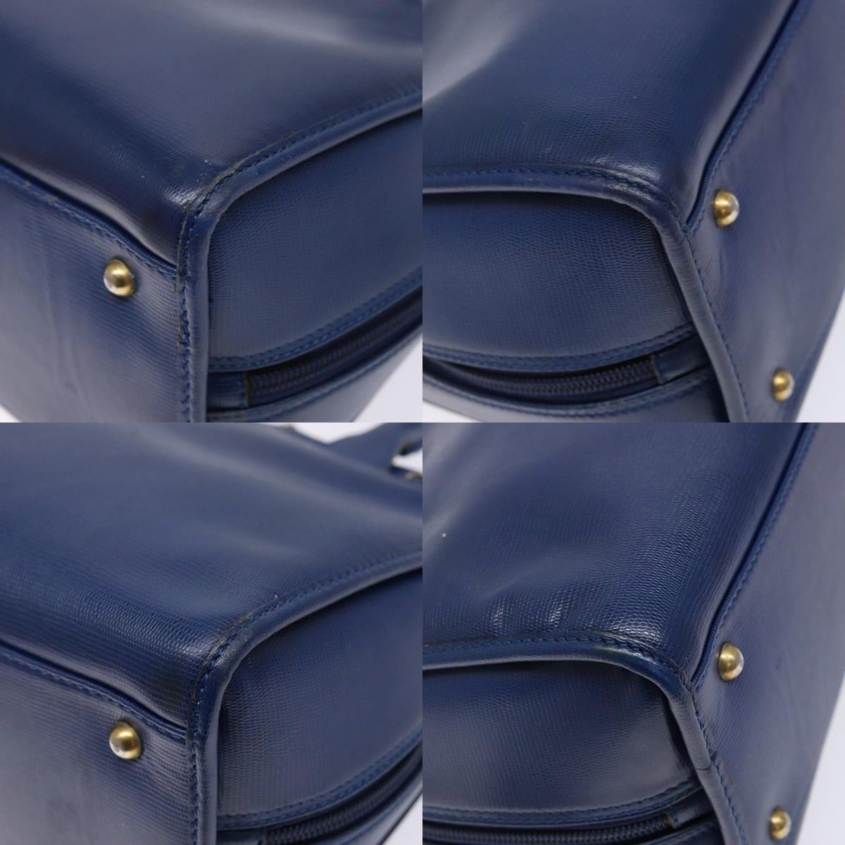 Celine CELINE Hand Bag Leather Blue Gold Size ONE SIZE - 10 Thumbnail