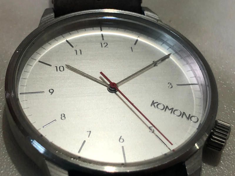 Komono Komono Estelle Pastel silver dial brown leather strap watch Size ONE SIZE - 10 Thumbnail