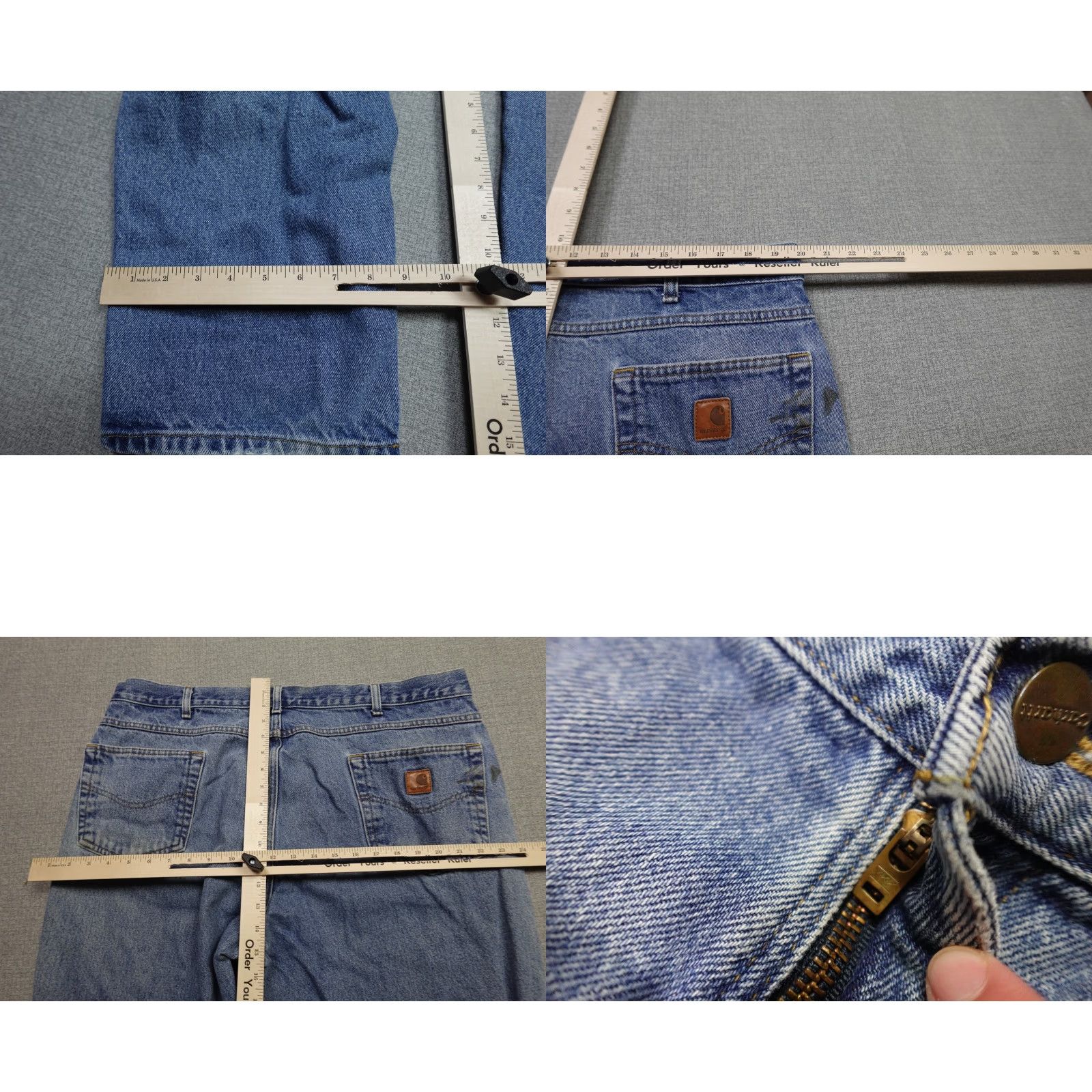 Carhartt Vintage Carhartt Jeans Mens 40x29 Blue Denim Workwear Straight Fit Distressed Jeans Mens Blue Denim Carhartt B17 40 29 Size US 40 / EU 56 - 8 Thumbnail