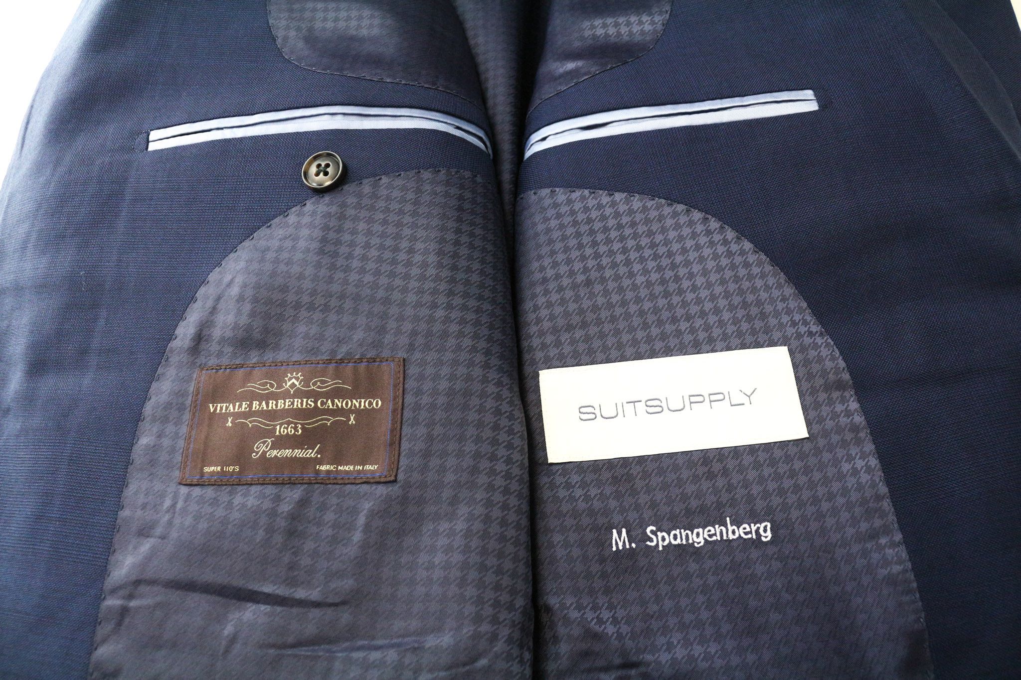 Suitsupply LA SPALLA UK44R Blue Wool Lined Suit 75153 Size 44R - 8 Thumbnail