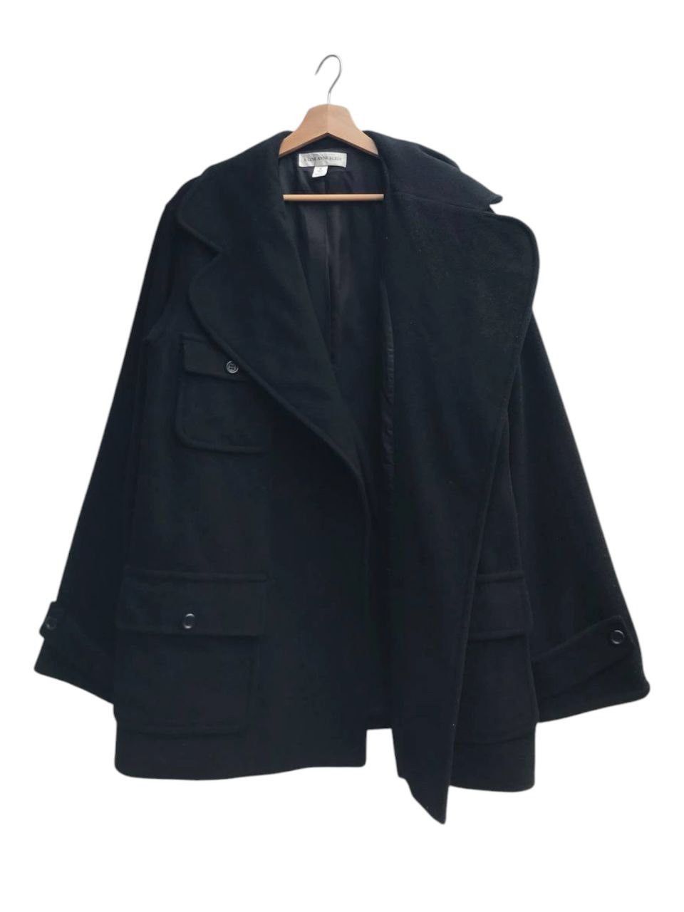 Anne Klein A Line Anne Klein Wrap Wool Oversized Coat Size M / US 6-8 / IT 42-44 - 3 Thumbnail