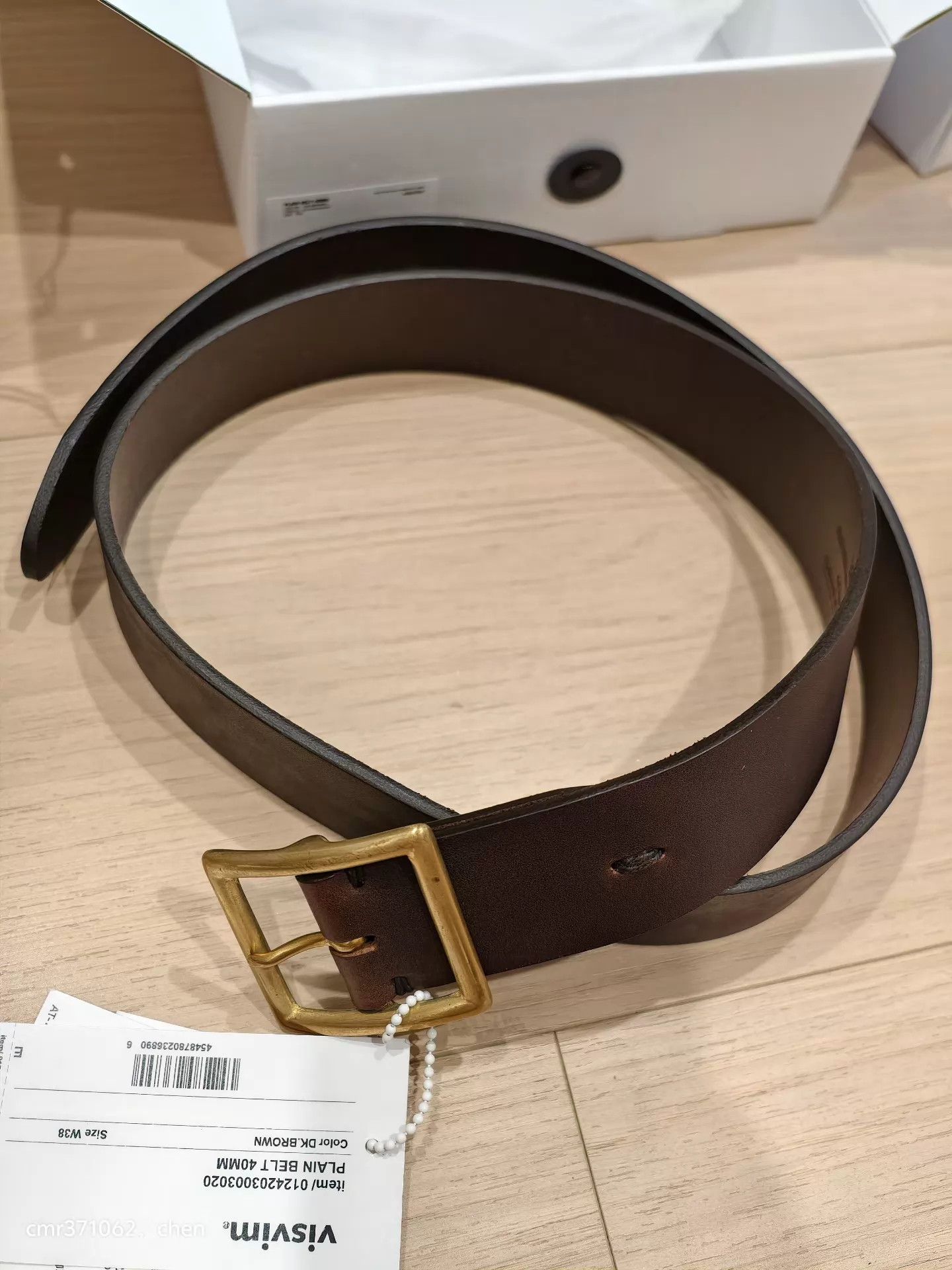 Visvim VISVIM 24AW PLAIN BELT 40MM dk brown w38 Horween Size ONE SIZE - 2 Thumbnail
