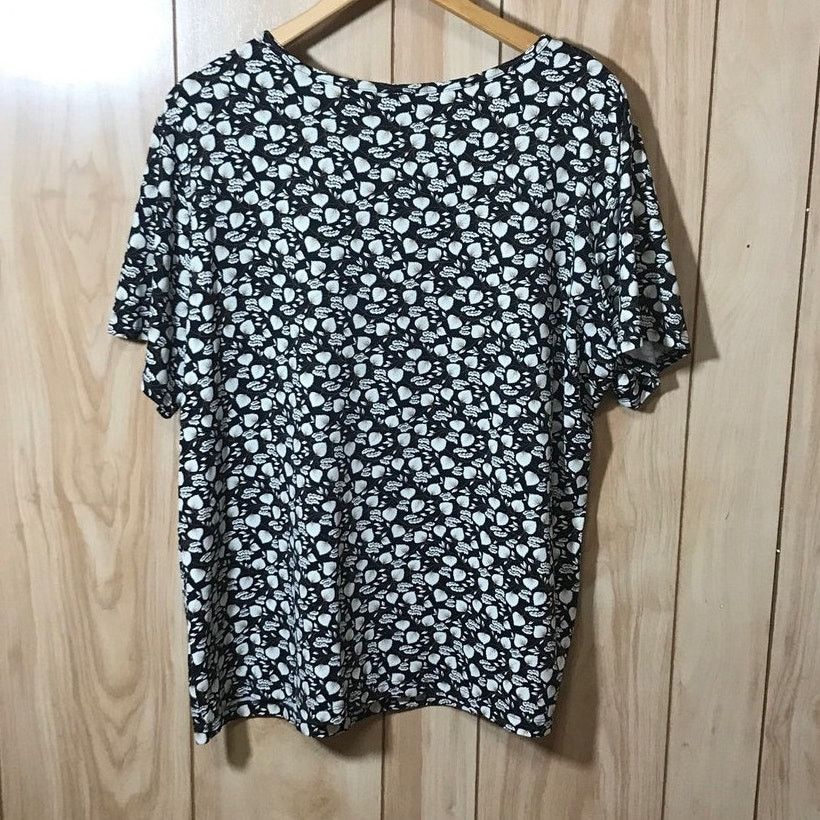 Other Apostrophe Brown Leaf Round Neck Short Sleeve Top 16/18W Size XXL / US 16-18 / IT 52-54 - 2 Thumbnail