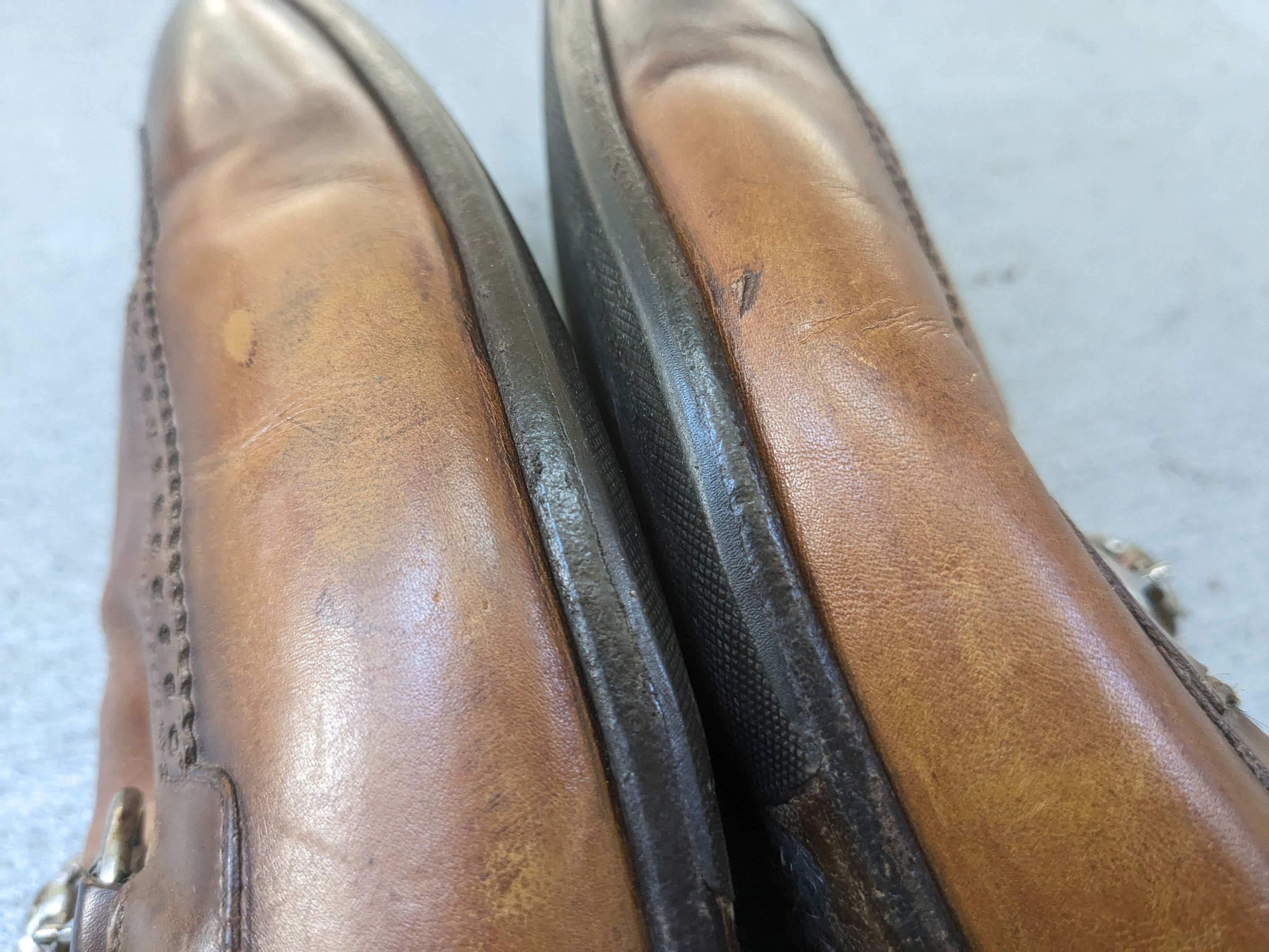 Gucci × Vintage Gucci Loafers Brown 9 Slip Ons Buckle GG Ombre Patina Size US 9 / EU 42 - 11 Thumbnail