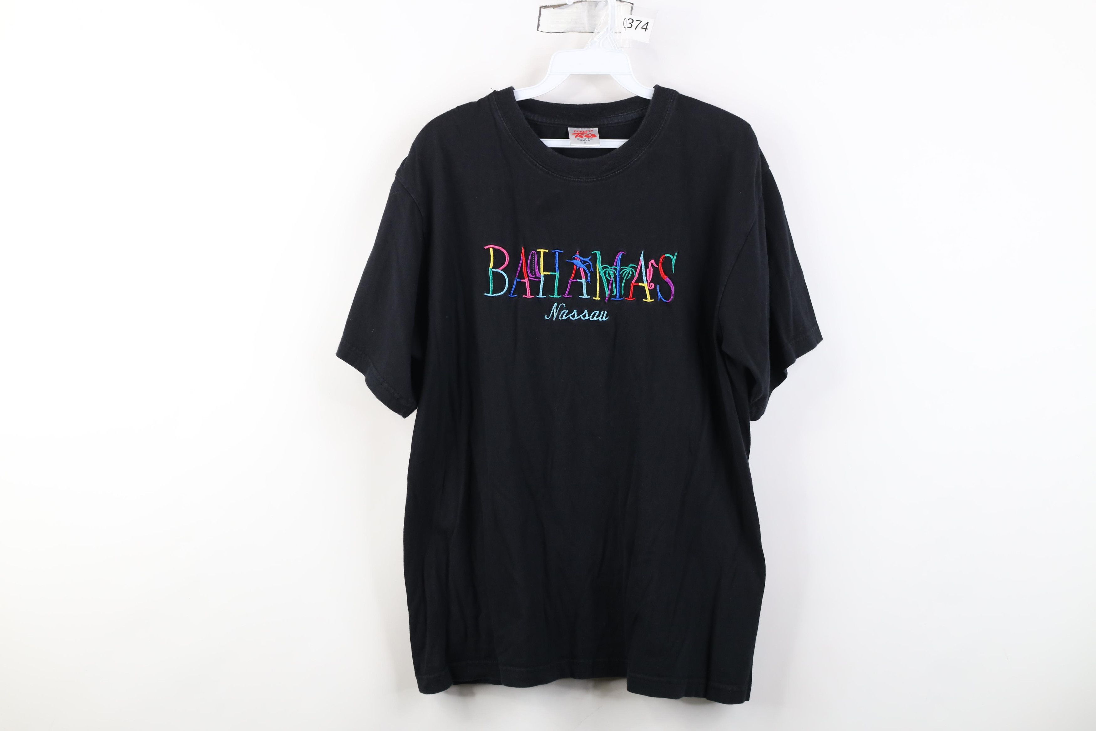 Vintage Vintage 90s Streetwear Nassau Bahamas Dolphin T-Shirt Black Size M / US 6-8 / IT 42-44 - 1 Thumbnail