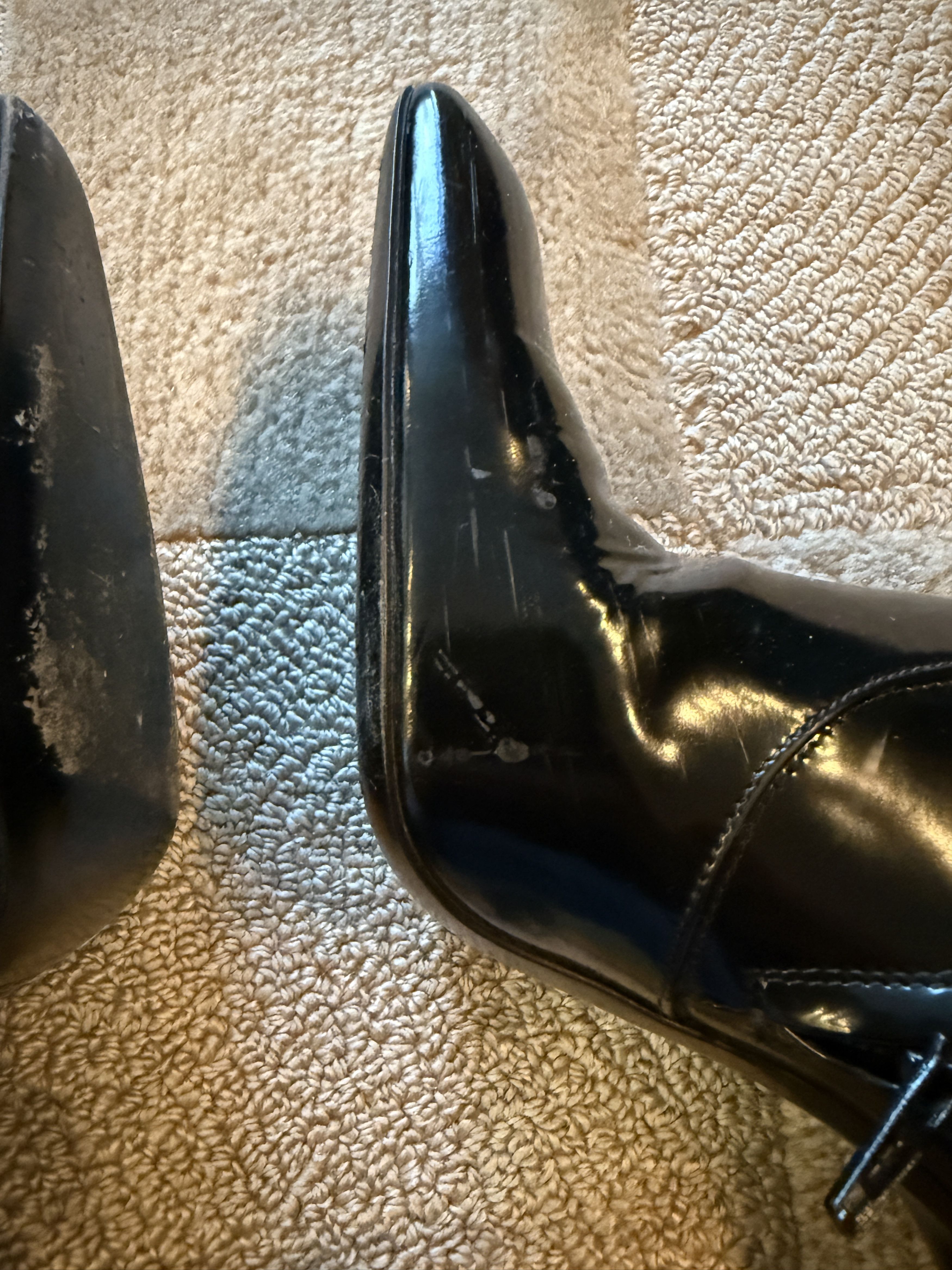 Saint Laurent Paris Saint Laurent Patent Leather Ankle Boots – Size 36 Gold Heel Size US 6 / IT 36 - 3 Thumbnail