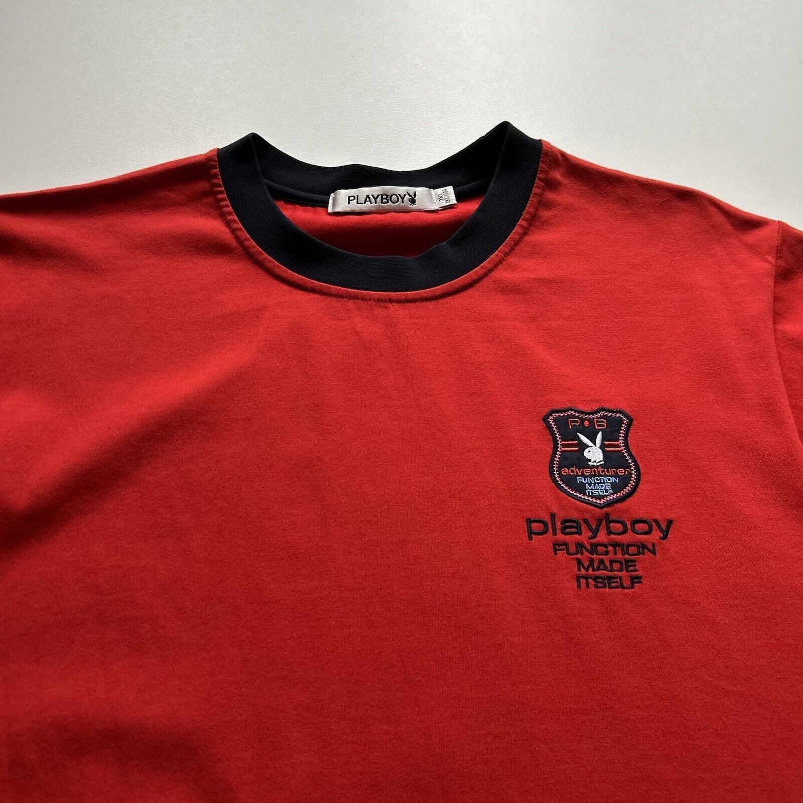 Playboy × Vintage Vintage Y2K Playboy Bunny Promo T Shirt XL Rare Red Retro Size US XL / EU 56 / 4 - 2 Thumbnail