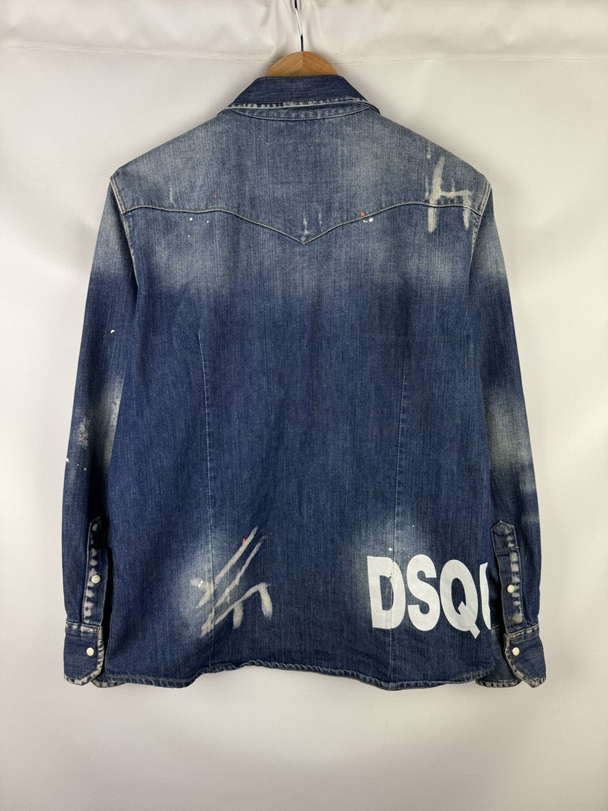 Dsquared2 Dsquared Ladies Big Logo Graphic Print Denim Button Up Shirt Size M / US 6-8 / IT 42-44 - 16 Thumbnail