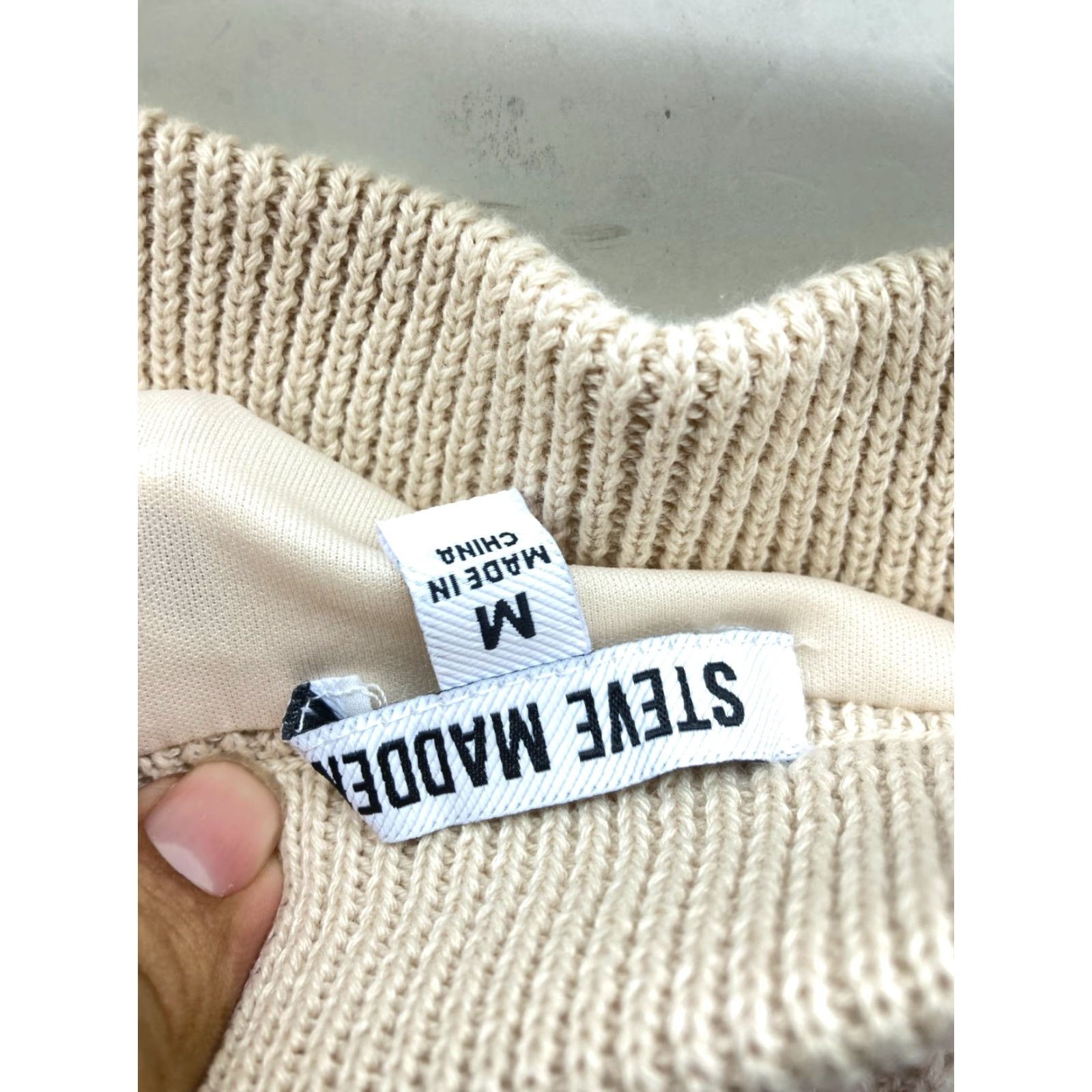 Steve Madden Steve Madden Crochet Straight Skirt Womens Medium Beige Knit Lined Elastic Waist Midi Skirt, Casual Beach Bohemian Size 32" / US 10 / IT 46 - 7 Thumbnail