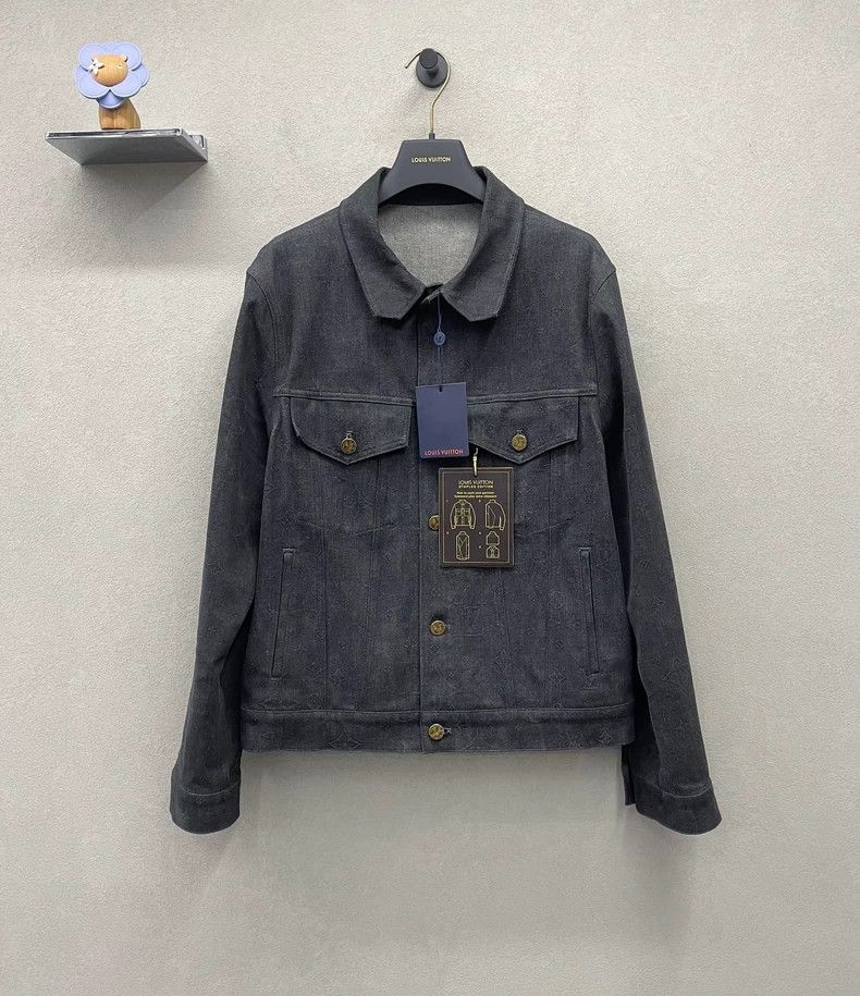Louis Vuitton Louis Vuitton Black Gray Denim Jacket Size US L / EU 52-54 / 3 - 1 Thumbnail