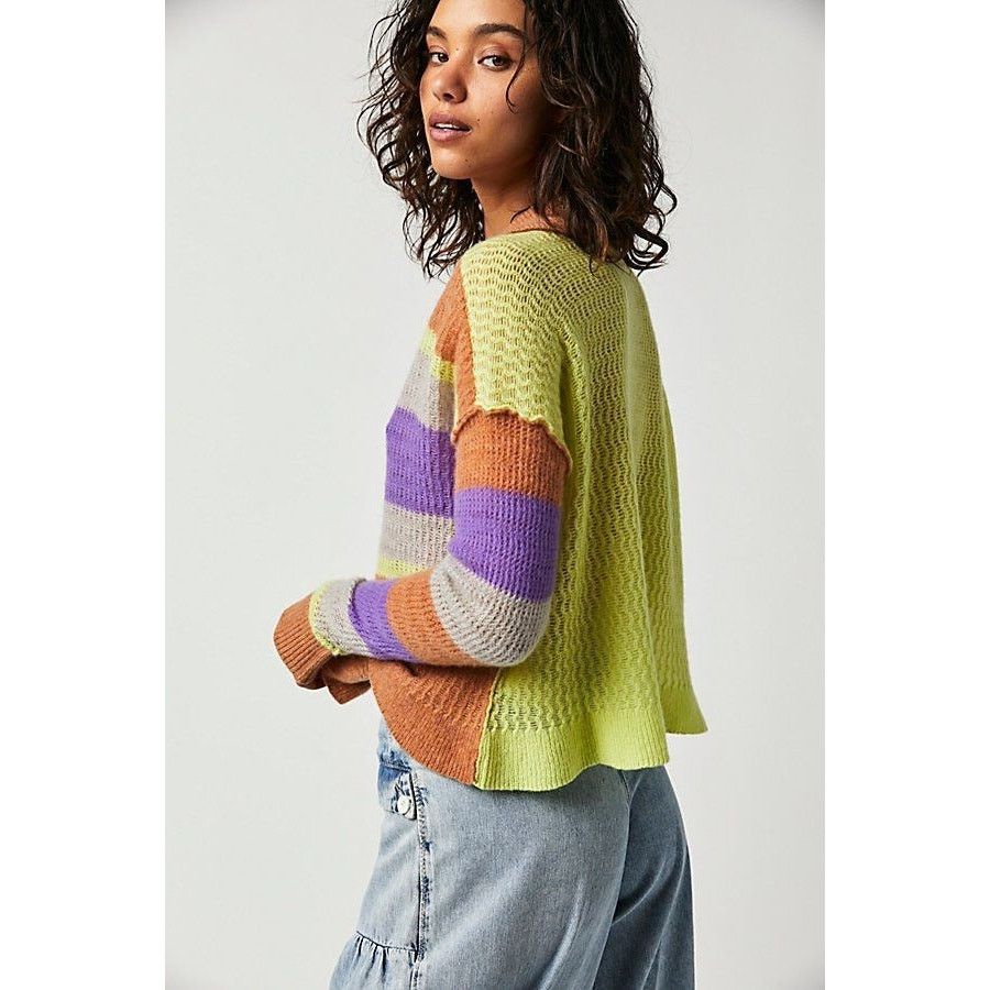 Free People New Free People Ives Cashmere Striped Pullover Sweater $198 Size S / US 4 / IT 40 - 2 Thumbnail