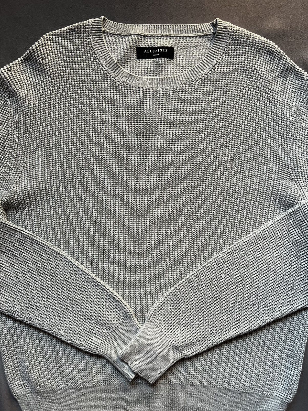 Allsaints Classic Allsaints Trias Crew Cotton Knitted Gray Sweater Size US L / EU 52-54 / 3 - 10 Thumbnail