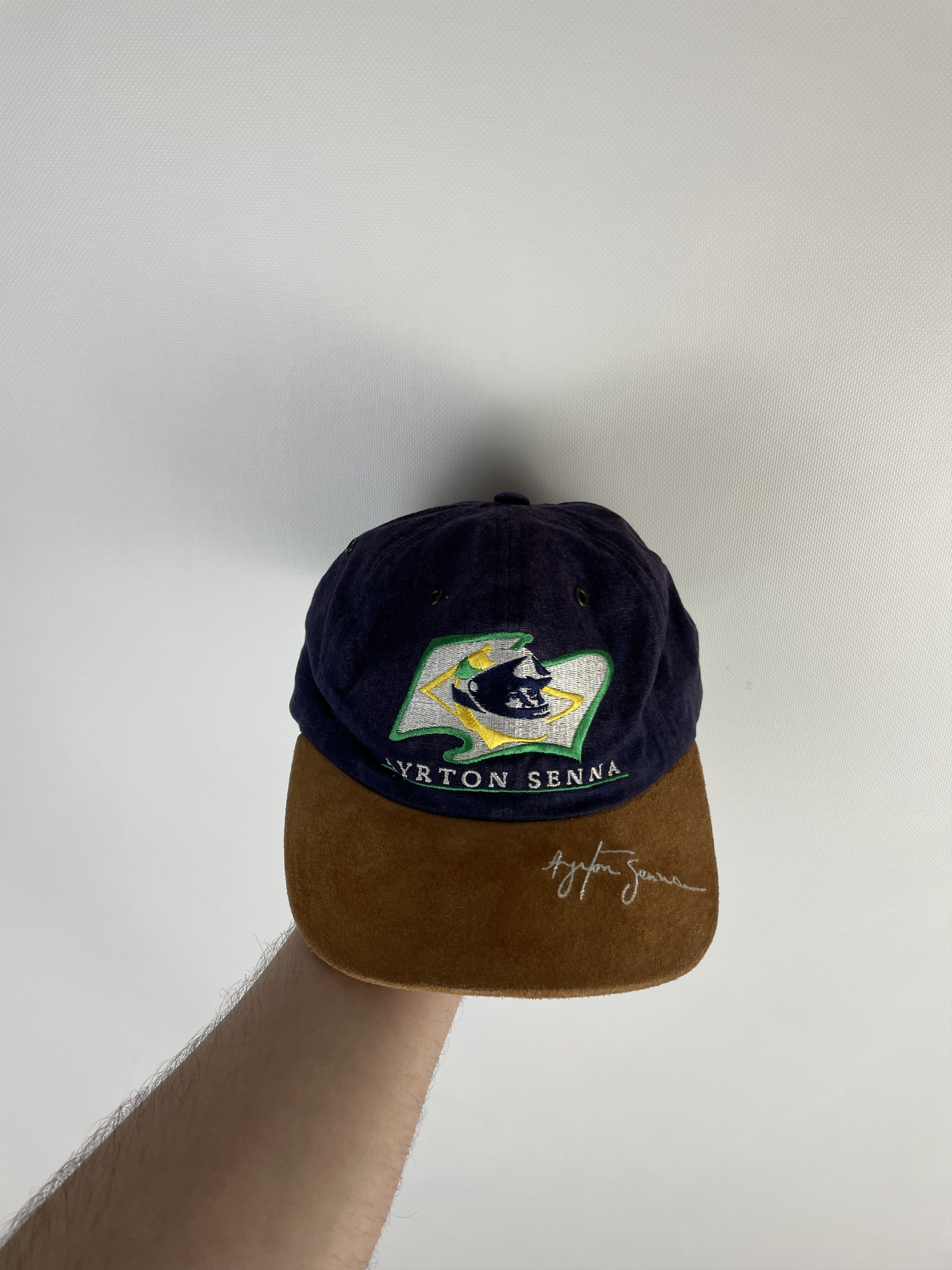 Vintage Vintage 90s Ayrton Senna Formula One Racing F1 Cap Hat Grail Size ONE SIZE - 1 Thumbnail