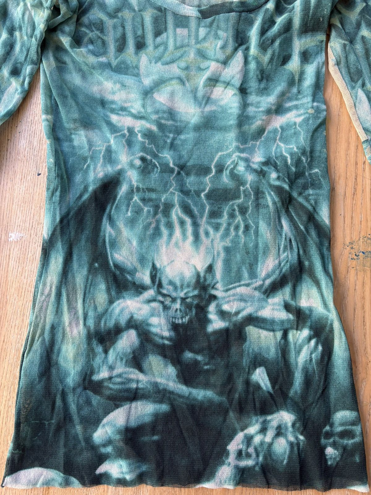 Jean Paul Gaultier Jean Paul Gaultier Mesh Top Green Demon Print Size US S / EU 44-46 / 1 - 3 Thumbnail