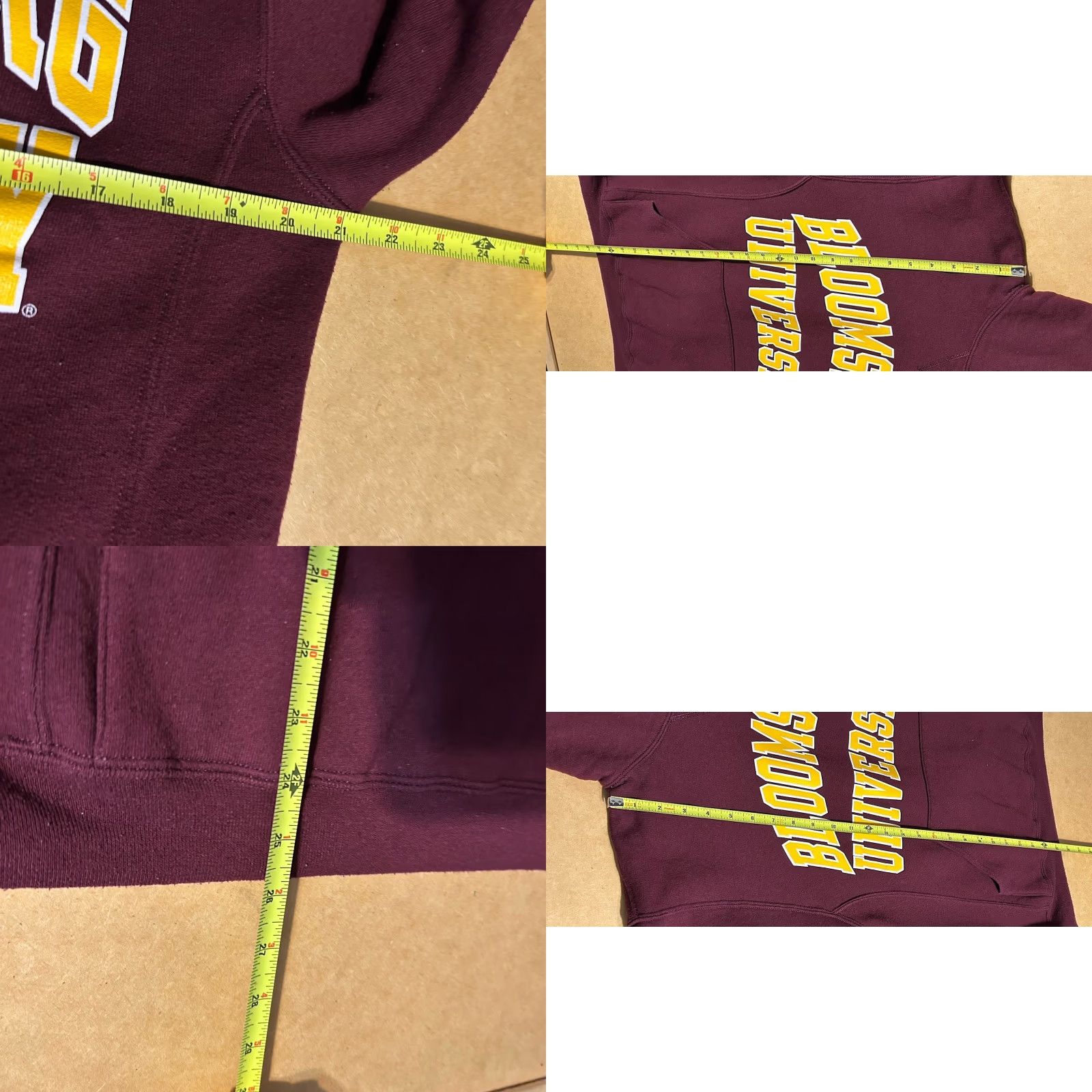 Vintage VTG Bloomsburg University Huskies Hoodie Pullover Russell Maroon Adult Medium Size US M / EU 48-50 / 2 - 11 Thumbnail