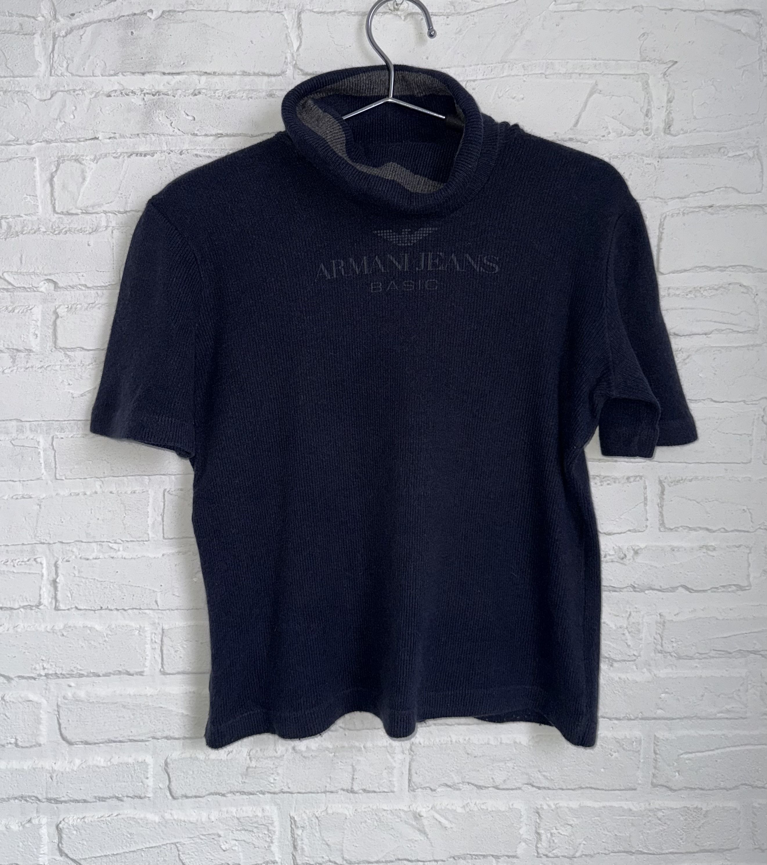 Giorgio Armani Vintage 90s Armani Jeans Basic wool golf top sweater y2k Size M / US 6-8 / IT 42-44 - 1 Thumbnail