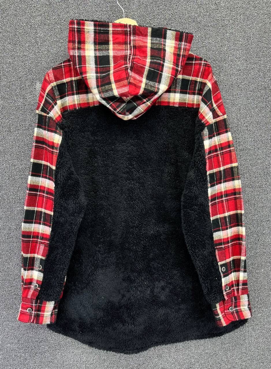 Japanese Brand Vintage Stud Muffin Shadow Plaid Fleece Button Up Jacket Size US L / EU 52-54 / 3 - 10 Thumbnail
