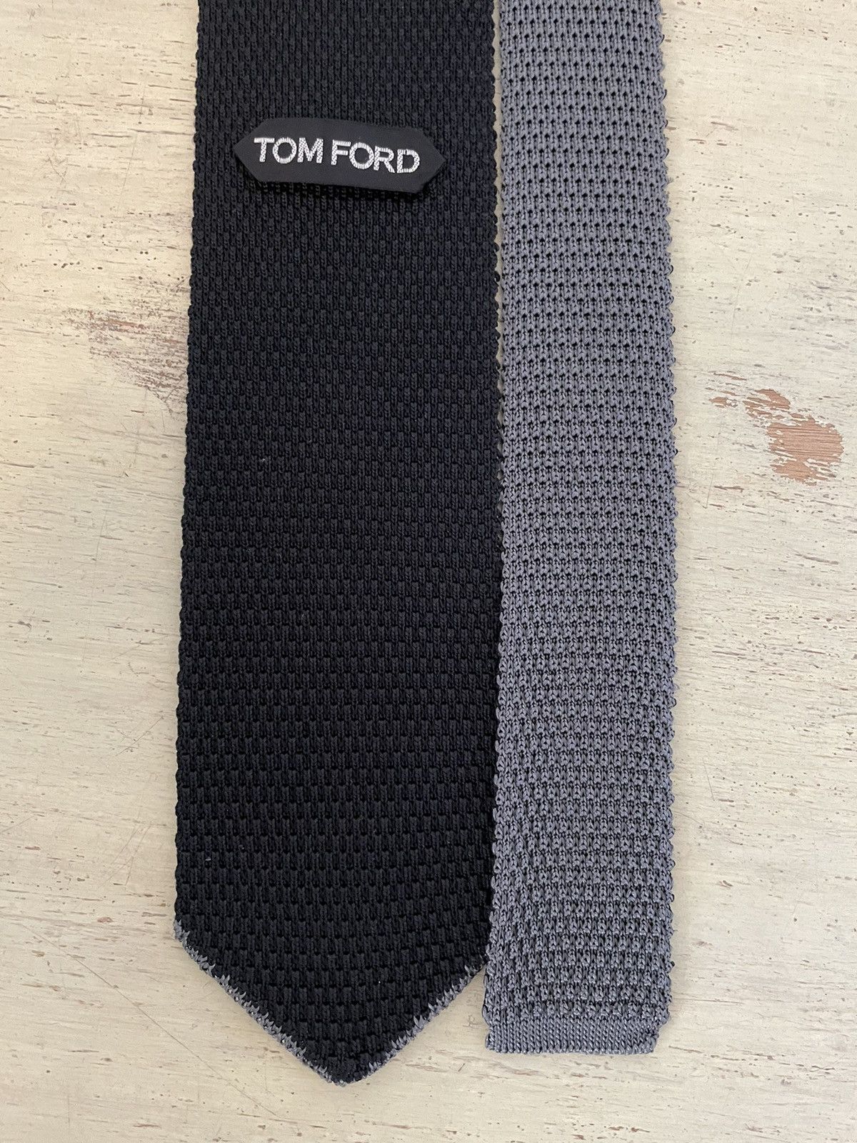 Tom Ford Knitted Silk Tie in Gray Size ONE SIZE - 4 Thumbnail