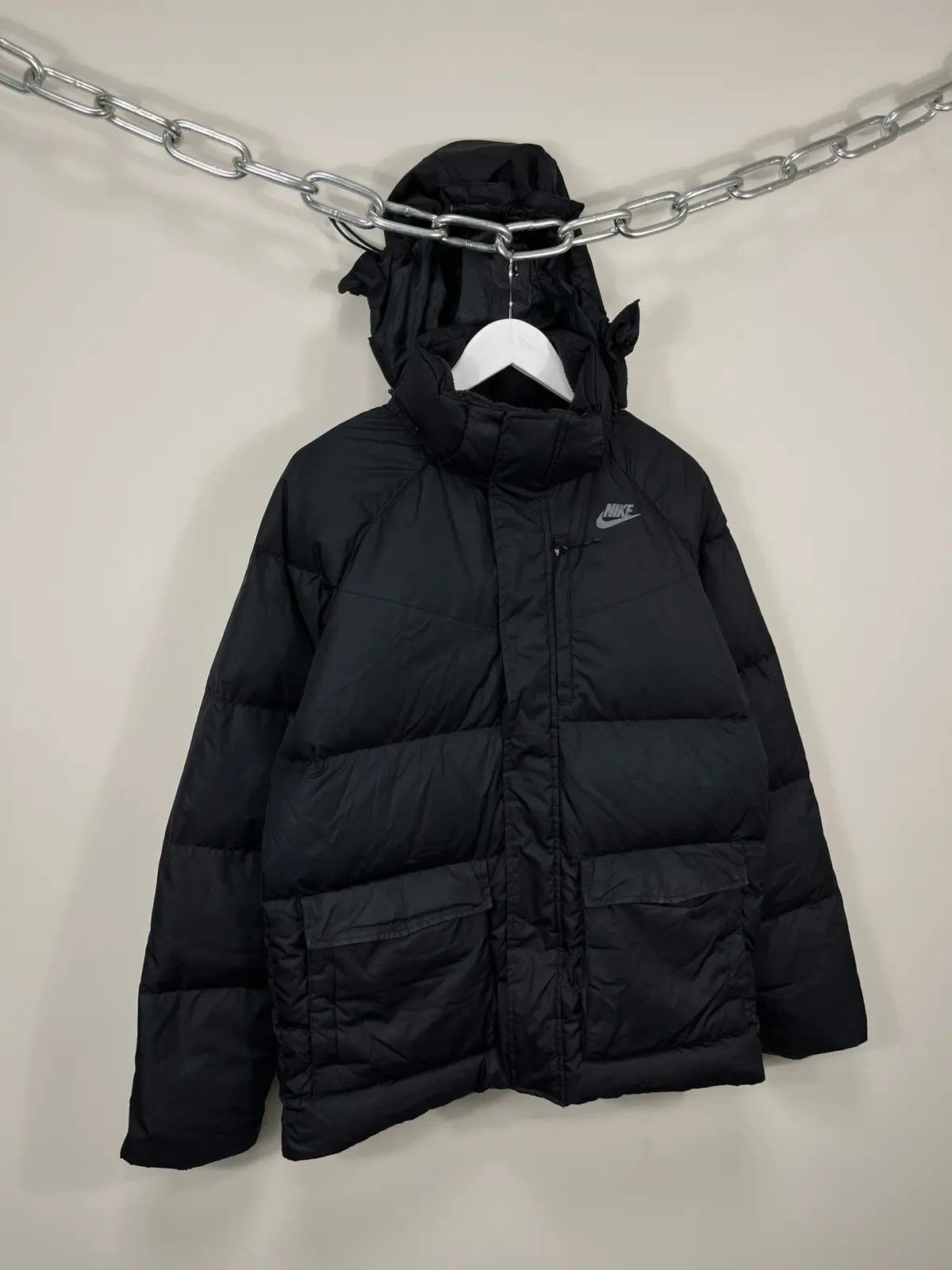 Nike Vintage Nike Y2K Drill 550 Hooded Down Puffer Jacket Size US M / EU 48-50 / 2 - 2 Thumbnail