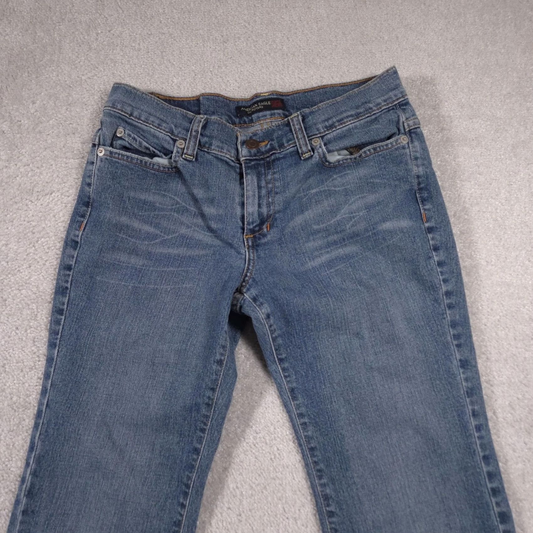 Vintage VINTAGE American Eagle Jeans Womens 4 Straight Leg Denim Mid Rise Blue Cotton Polyester Spandex Size 27" / US 4 / IT 40 - 3 Thumbnail
