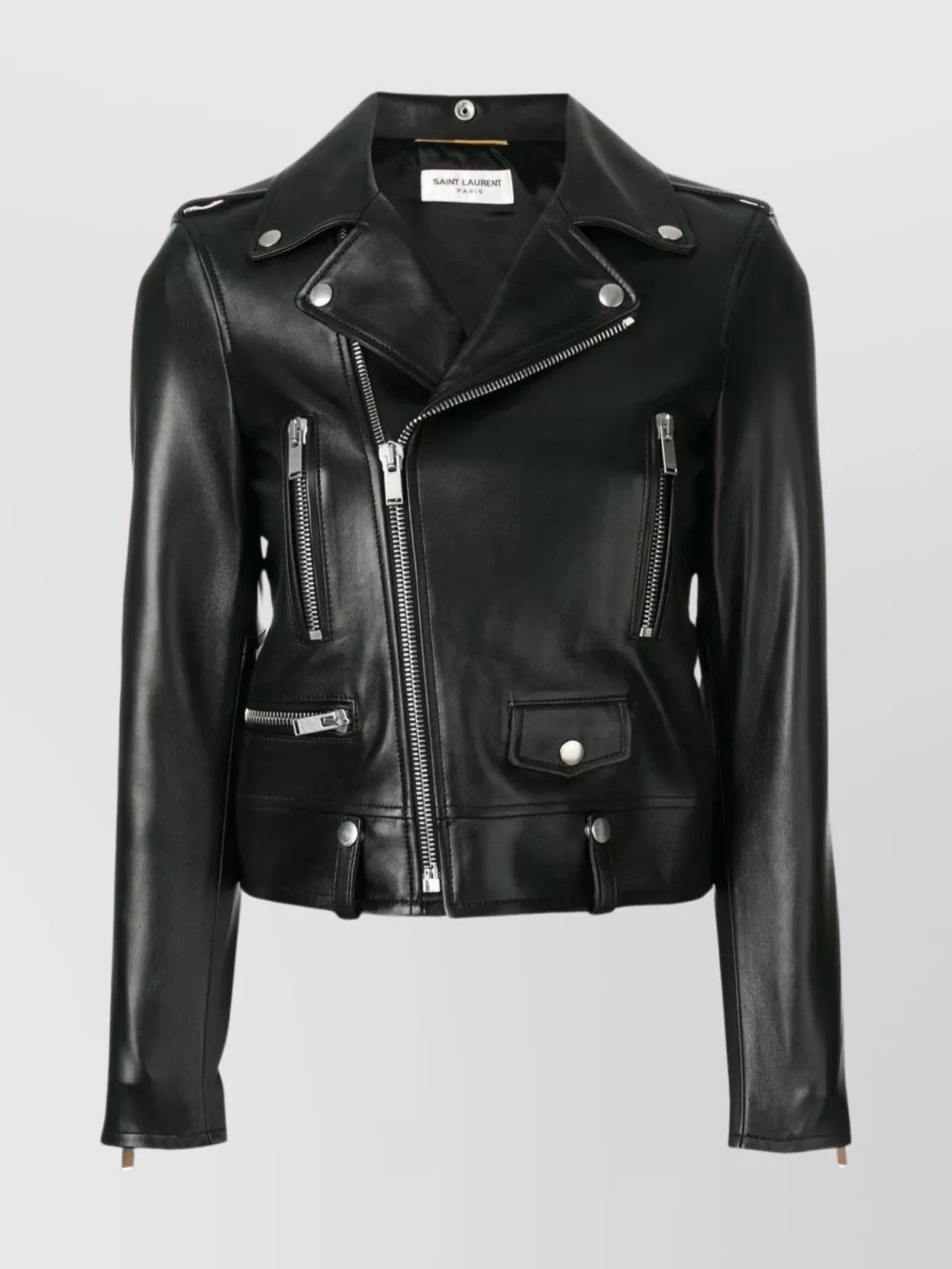 Saint Laurent Paris o1bcso1str1124 Motorcycle Jacket in Black Size XS / US 0-2 / IT 36-38 - 1 Thumbnail