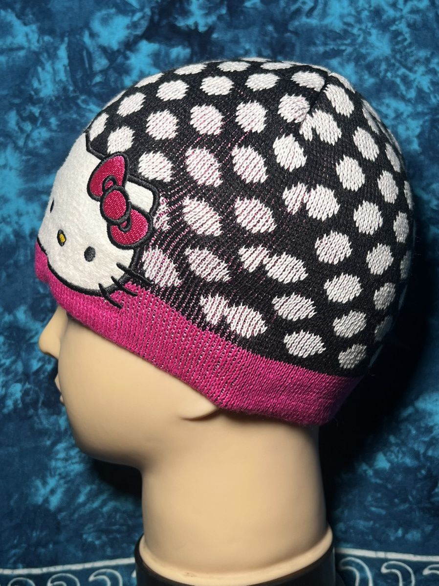 Japanese Brand Vintage Y2k Hello Kitty Beanie Hat Big Logo Size ONE SIZE - 12 Thumbnail