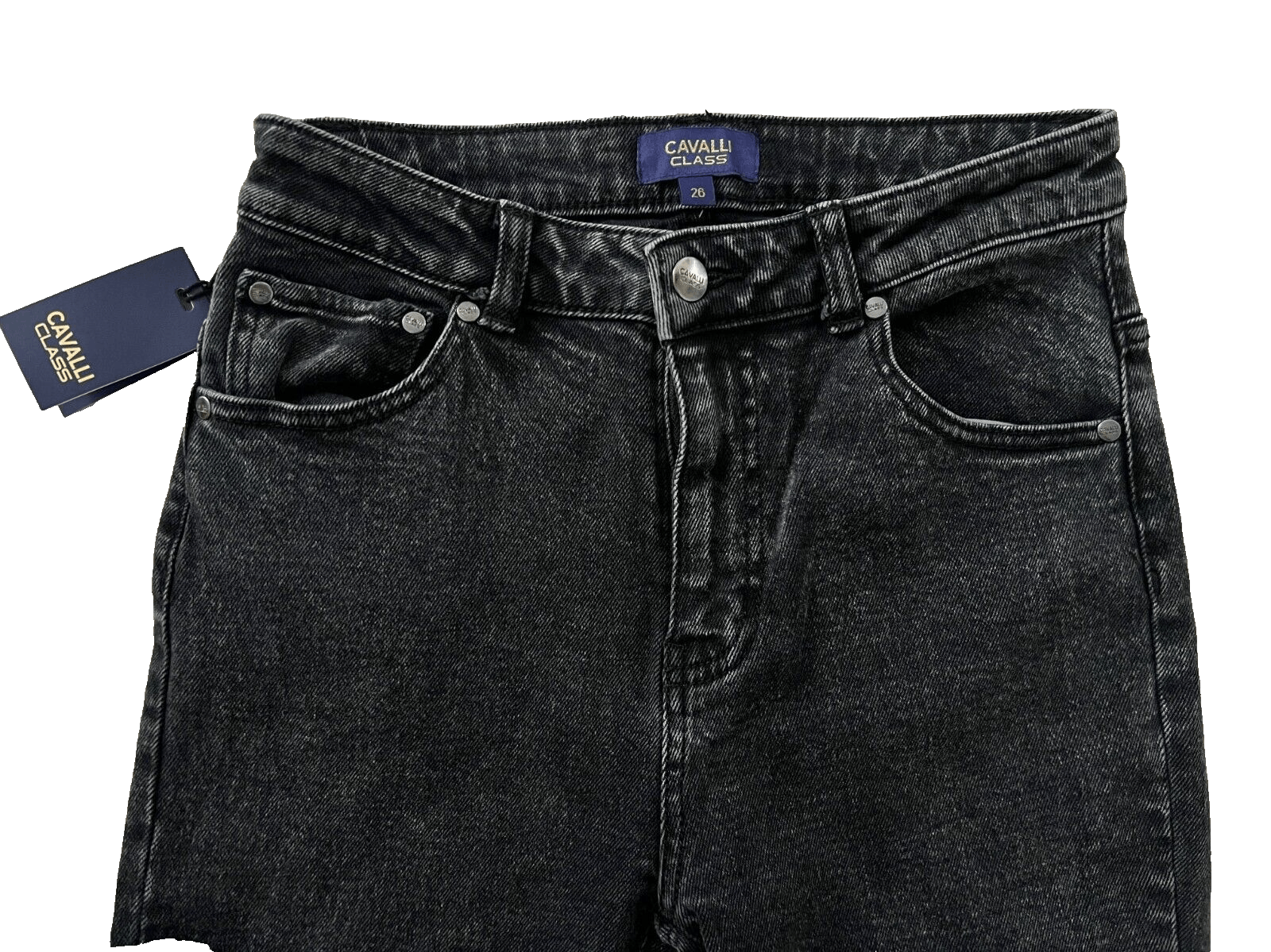 Cavalli Class Cavalli Class High Rise Straight Leg Jeans Black ( 26 ) Size 26" / US 2 / IT 38 - 2 Thumbnail