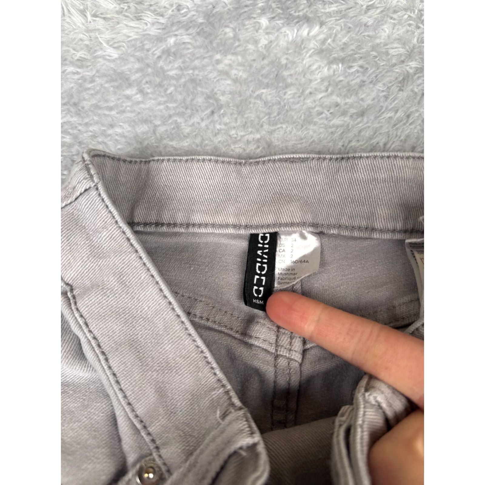 Vintage Divided Jeans Womens Gray Denim Wide Leg Mid Rise Zip Fly 24x29 Cotton Blend 2 Size 26" / US 2 / IT 38 - 6 Thumbnail