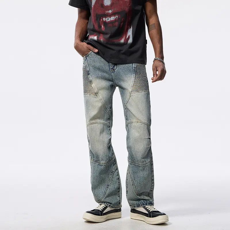 Japanese Brand × Jean Retro loose straight leg spliced jeans Size US 30 / EU 46 - 6 Thumbnail