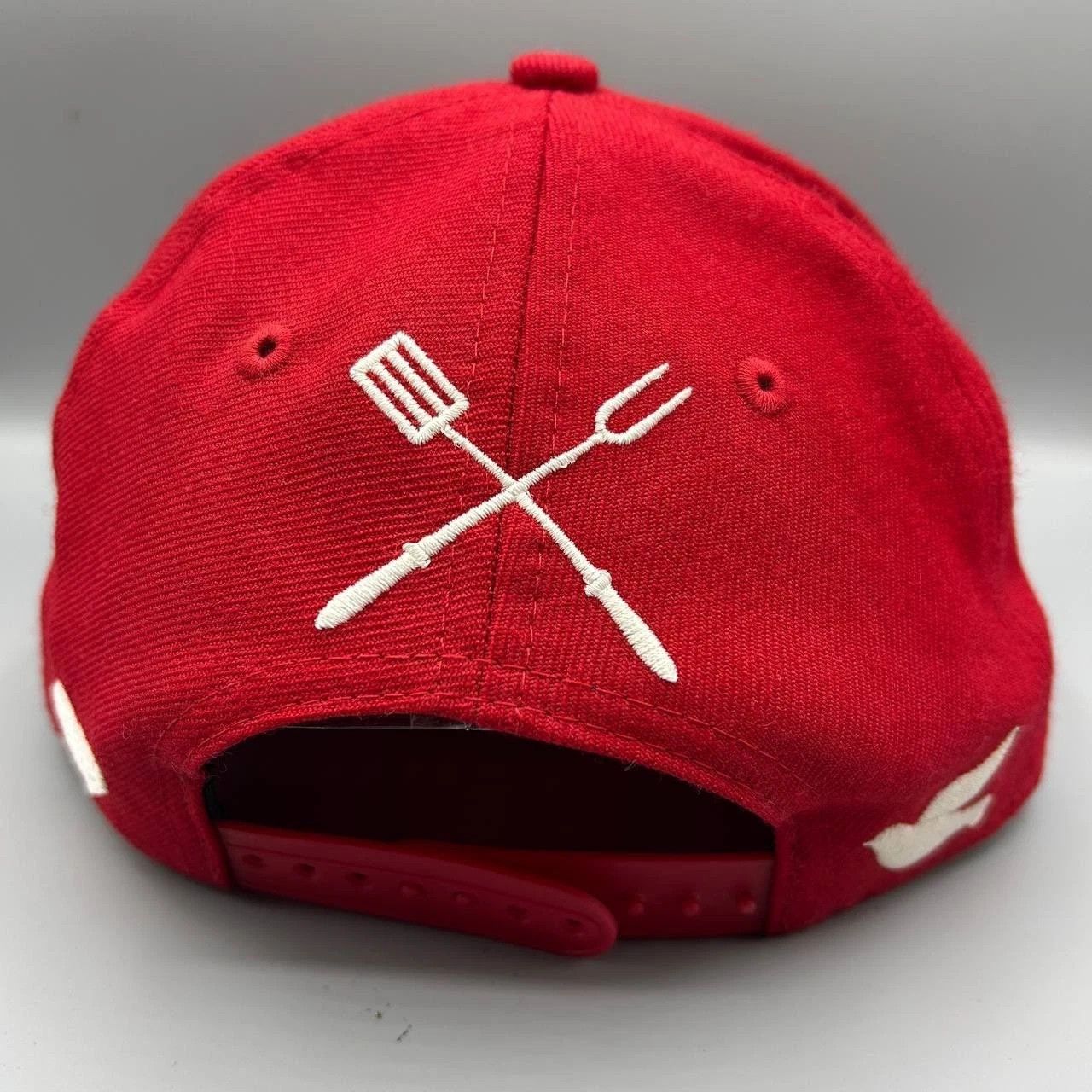 New Era Holy Smoke BBQ Hat Men Red Embroidered Snap Back Cap Wool Size ONE SIZE - 7 Thumbnail