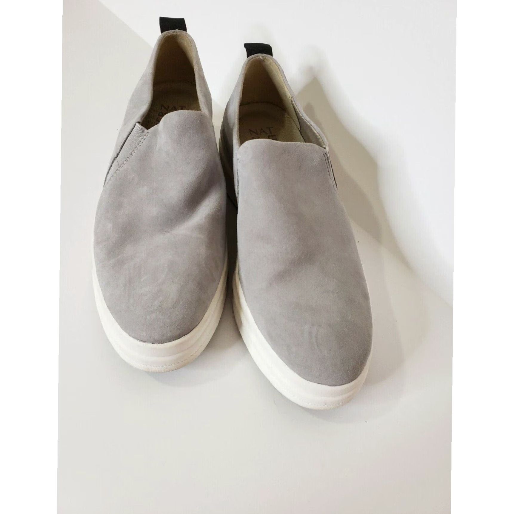 Naturalizer Naturalizer YOLA Sneaker Womens 7.5M Gray Leather Platform Slip On Cushioned Casual Size US 8 / IT 38 - 2 Thumbnail