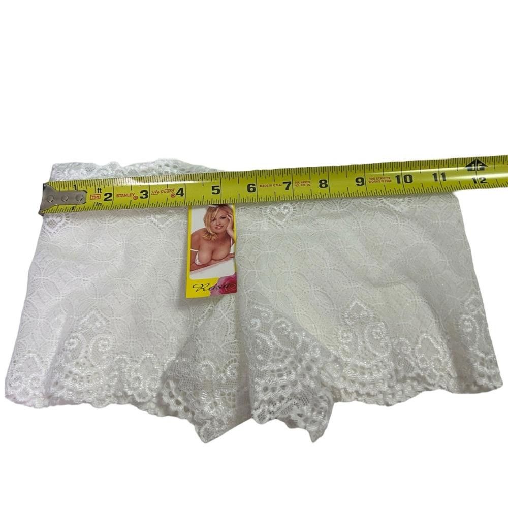 Designer Rosa l NWT White Sheer lace Boyshort Panties Small Size ONE SIZE - 5 Thumbnail